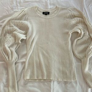 Express Beige Balloon Sleeve Sweater Size Small
